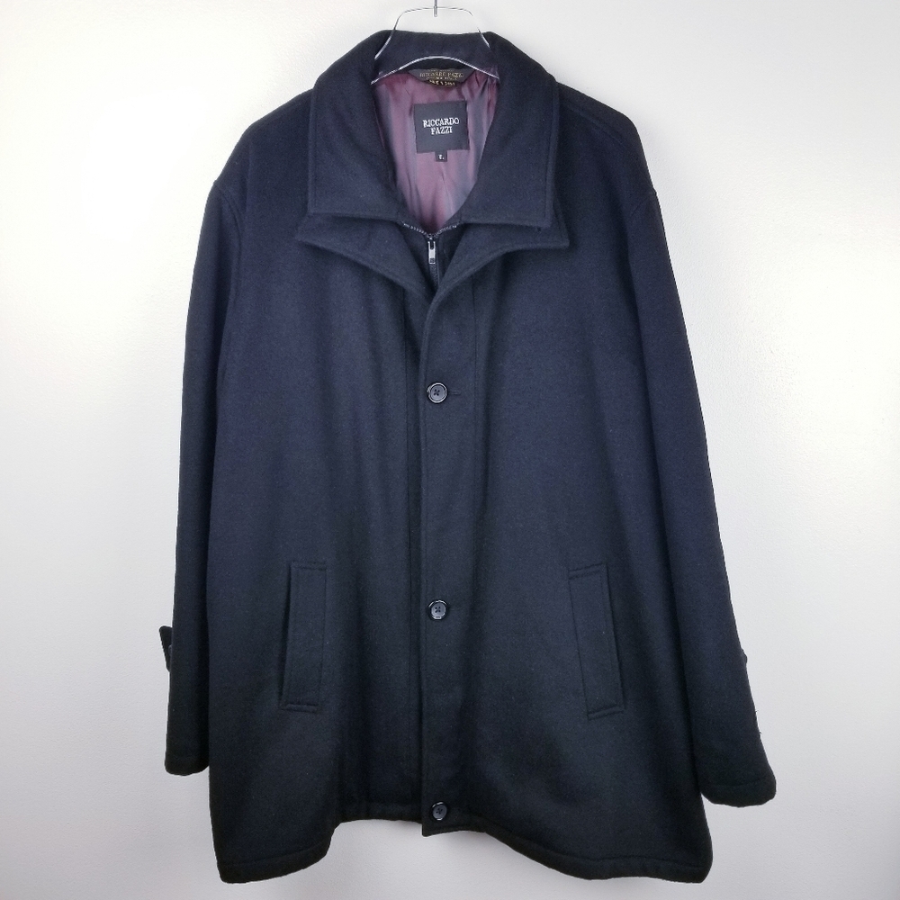 Riccardo Fazzi Cashmere Blend Black Coat size XL